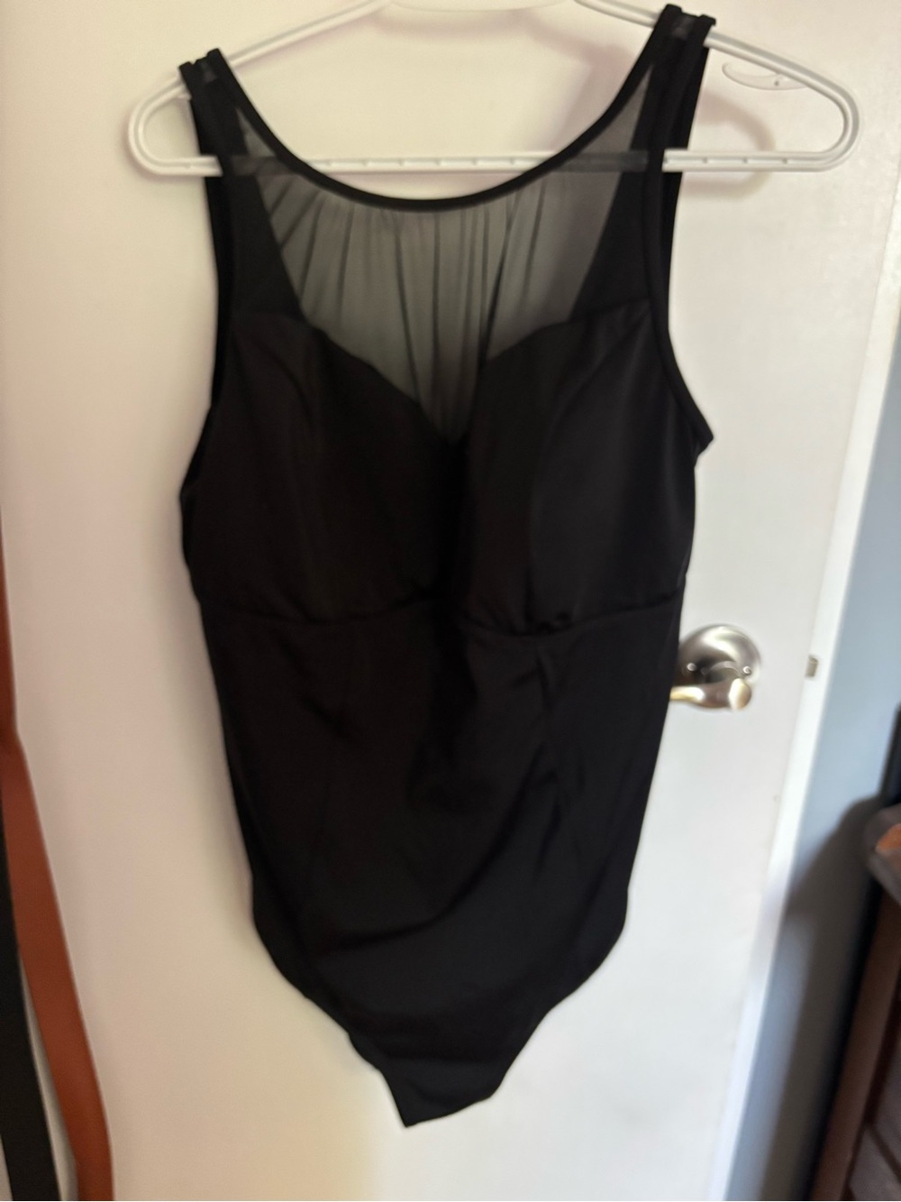 torrid Black One-Piece Swimsuit with Sheer Mesh Yoke